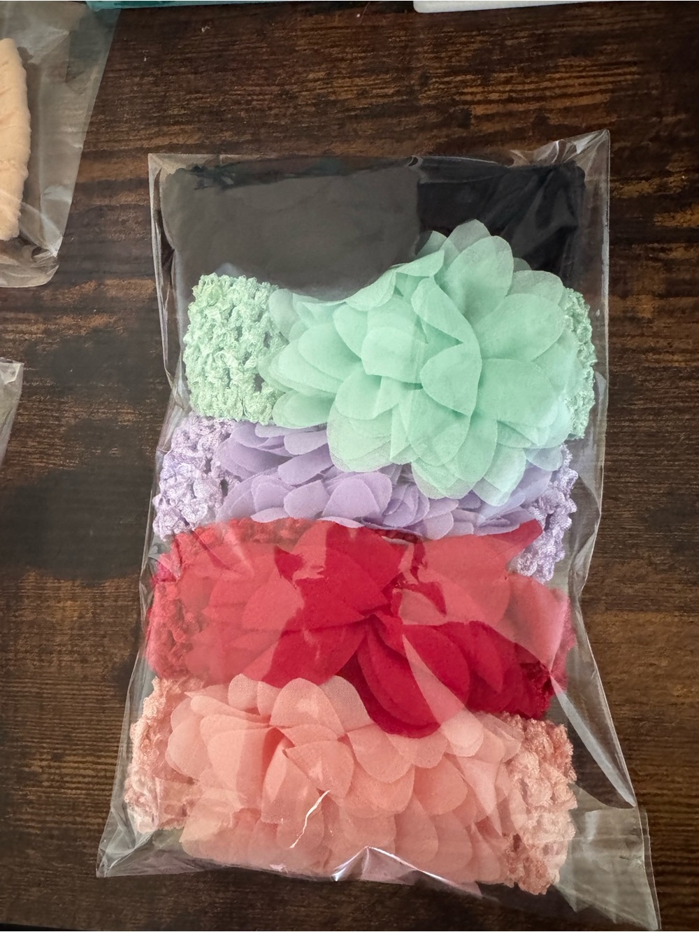 Girls Floral Stretch Headband Pack - Mint, Lavender, Red, Peach, Black